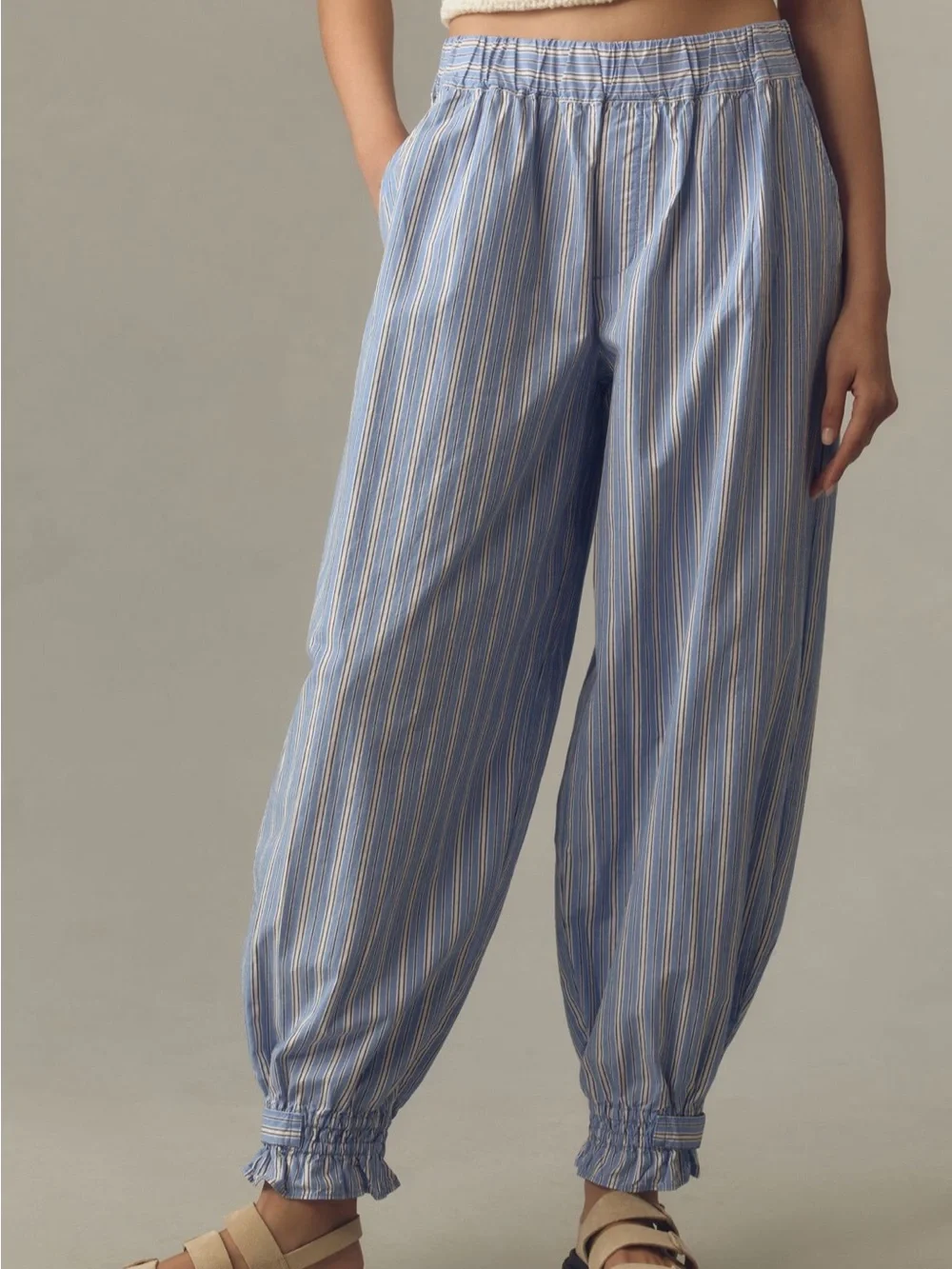 LIKE NEW Sz XS Anthropologie Striped Pajama Pants Lounge Parachute PJ’s Pyjamas